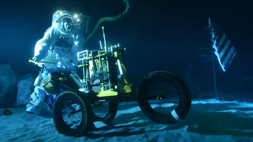 Using a massive underwater pool, NASA is getting ready for the upcoming moon landing